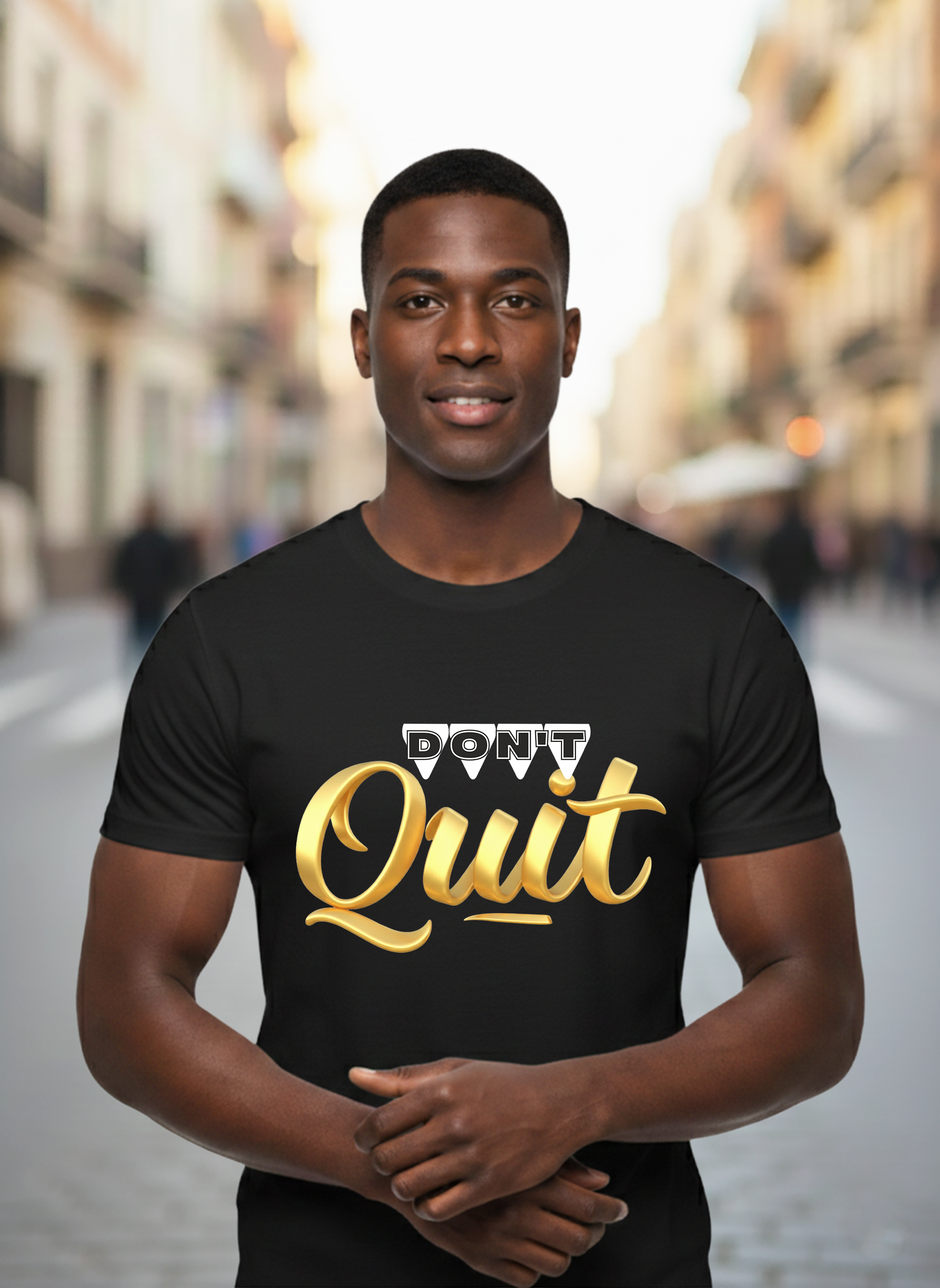 Don’t Quit Gold Edition – Luxury Motivational Unisex Heavy Cotton Tee
