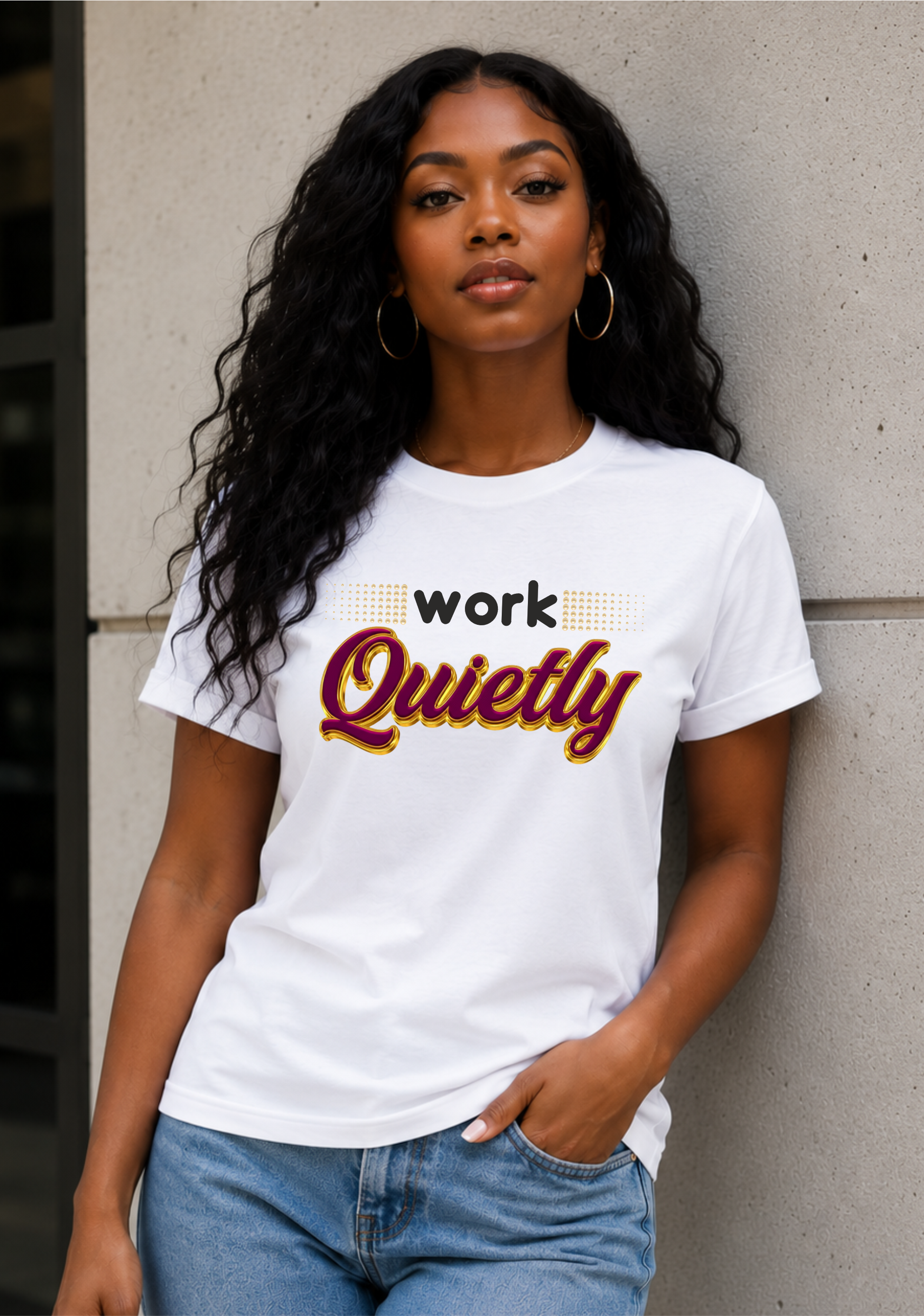 Work Quietly – Luxury Silent Hustle Motivational Unisex Heavy Cotton Tee