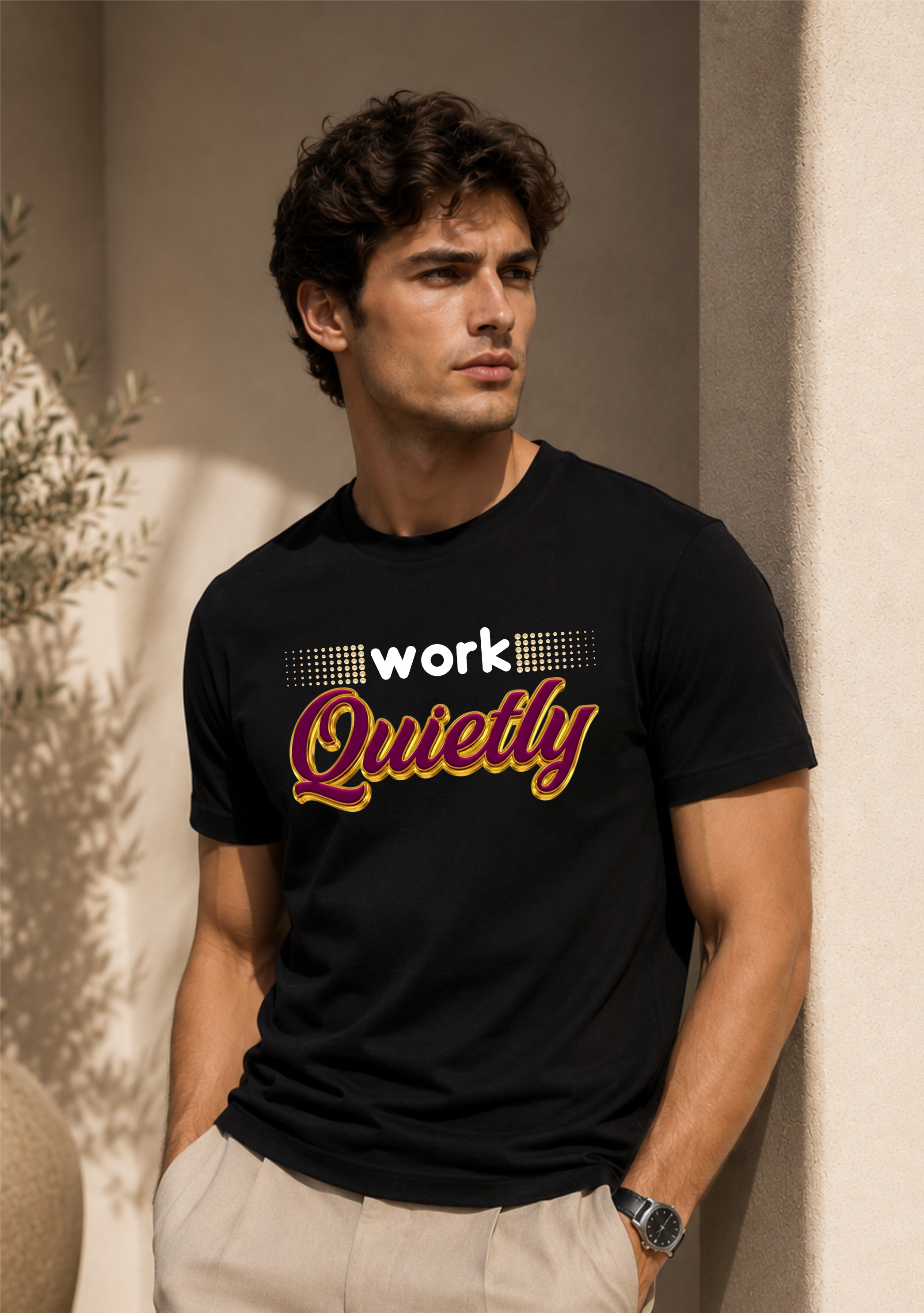 Work Quietly – Luxury Silent Hustle Motivational Unisex Heavy Cotton Tee