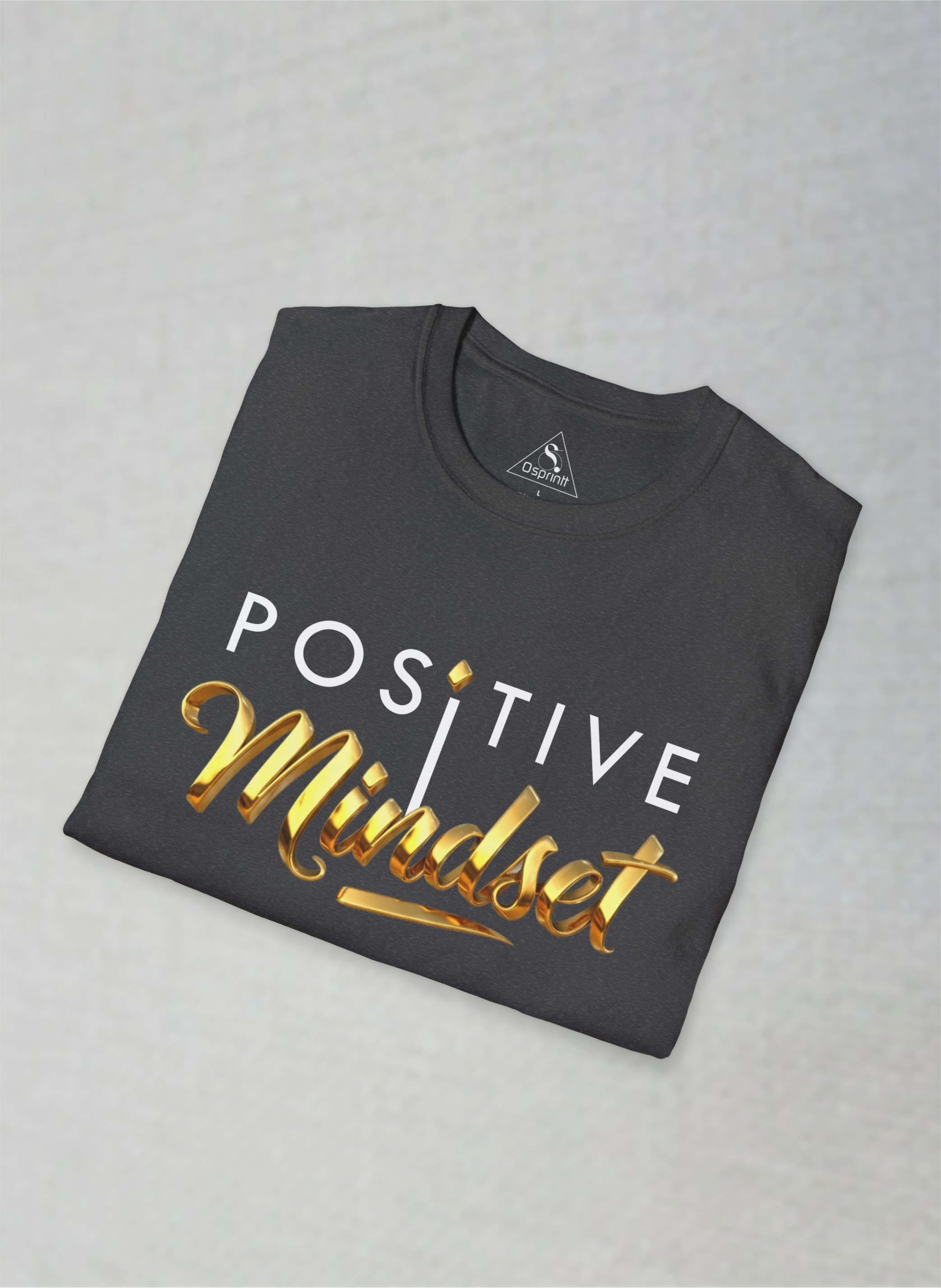 Positive Mindset – Luxury Motivational Unisex Softstyle T-Shirt (black)